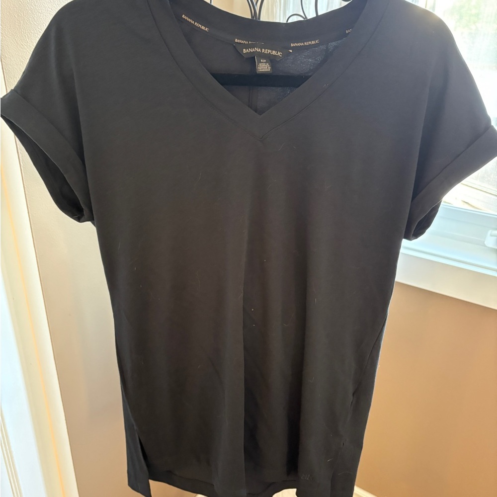 Banana Republic Classic Black Short Sleeve Top